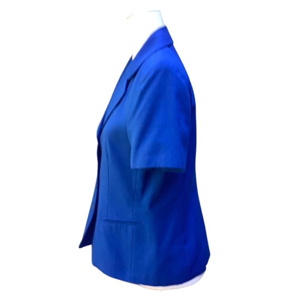Joan Leslie Blue Short Sleeve Suit Jacket, 8P - Picture 2 of 7